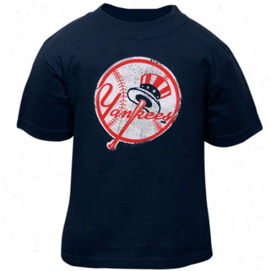 New York Yankeees T-shirt : New York Yankees Toddler Navy Dismal Team Logo T-shirt