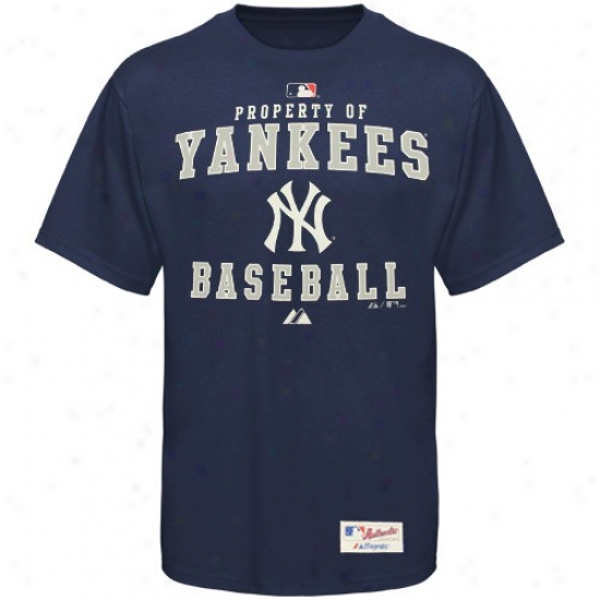 New York Yankees Tee : Majestic New York Yankees Navy Blue Wealth Of Heavyweight Tee
