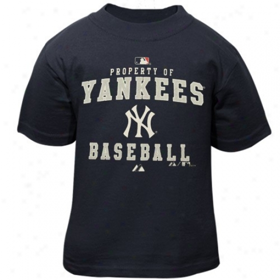 New York Yankees Tshirts : Majestic New York Yankees Toddler Navy Blue Property Of Tshirts
