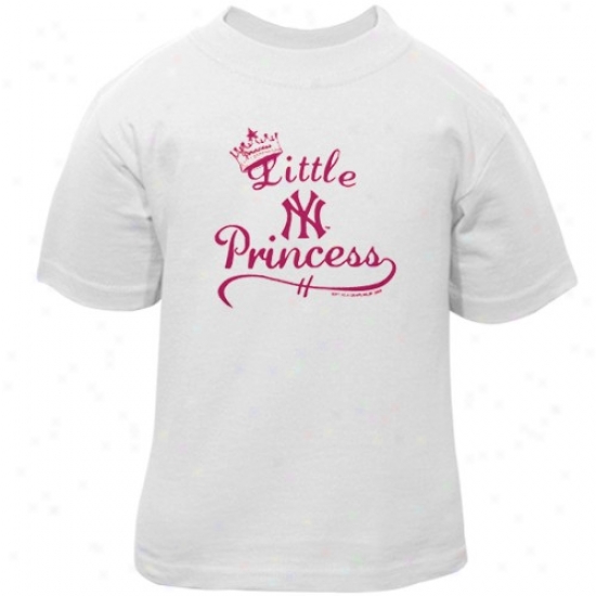 New York Yankees Tshirts : New Yotk Yankees Toddler White Little Princess Tshirts