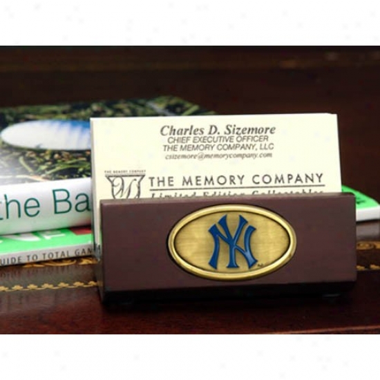 New York Yankees Wooden Concern Card Holder