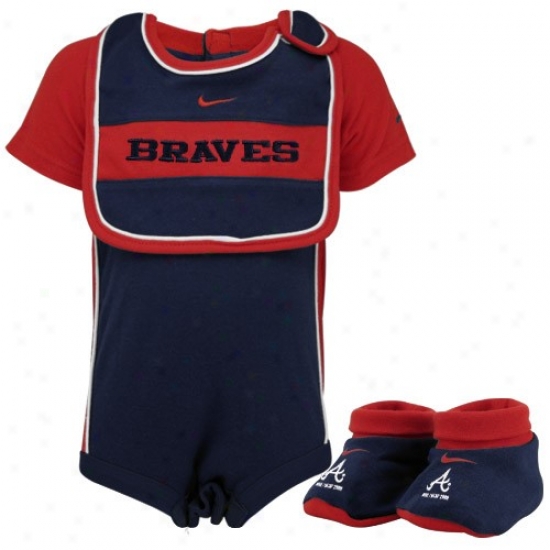 Nike Atlants Braves Infant Navy Dismal Three Piece Gift Set