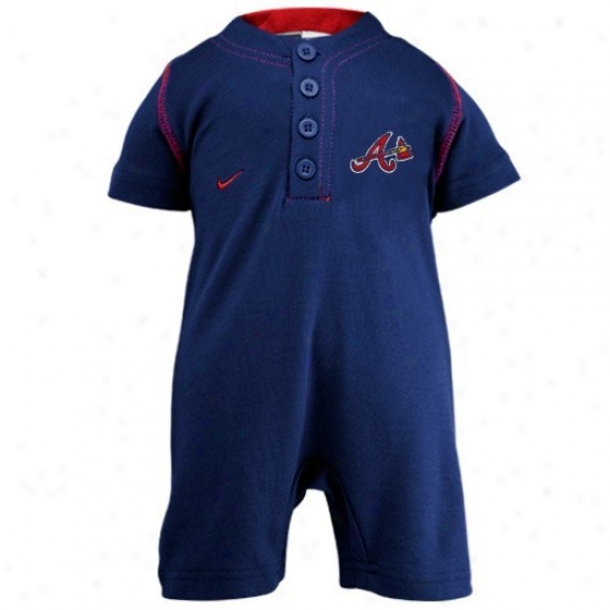 Nike Atlanta Braves Navy Blue Infant Mlb Romper