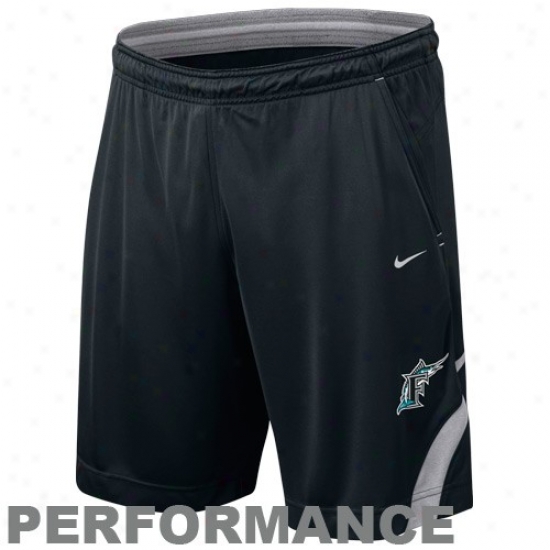 Nike Florida Marlins Black Dri-fit Performance Training Shorts