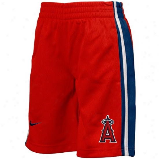 Nike Los Angeles Angels Of Anaheim Youth Red Mlb Classic Mesh Shorts