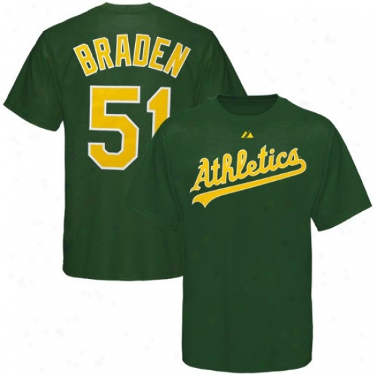 Oakland Athletics Apparel: Majestic Oakland Athletics #51 Dallas Braden Youth Green Player T-shirt