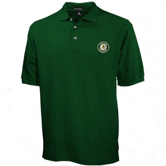 Oakland Athletics Golf Shirts : Antigua Oakland Athletics Green Classic Golf Shirts