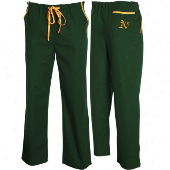 Oakland Athletics Green Scrub Pants