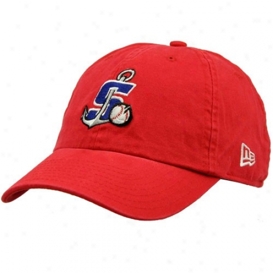 Oakland Athletics Hats : New Era Stockton Ports Red Baasic Logo Adjustale Slouch Hats