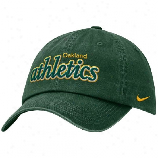 Oakland Athletics Hats : Nike Oakland Athletics Green Dug Out Adjustable Hats