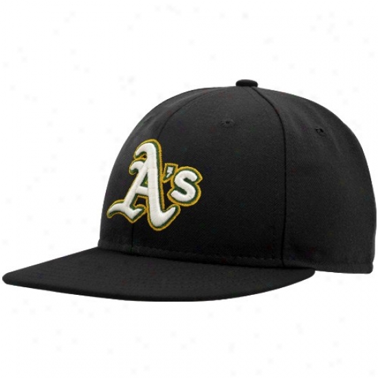 Oakland Athletics Merchandise: New Era Oakland Athletics Black On-field Authentic Fitted Hat