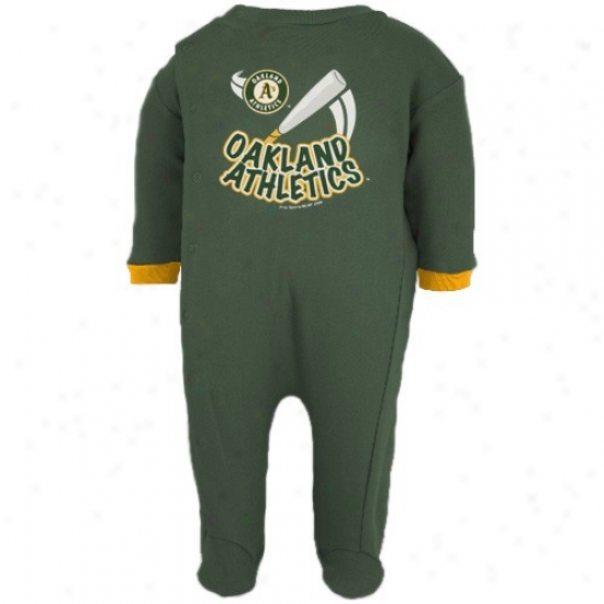 Oakland Athletics Newborn Green Footed Sleeper Creeper