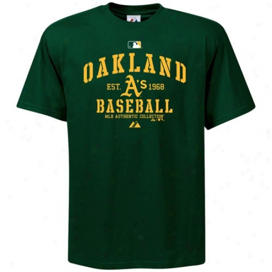 Oakland Athletics T-shirt : Majestic Oakland Athletics Youth Green Ac Classic T-shirt