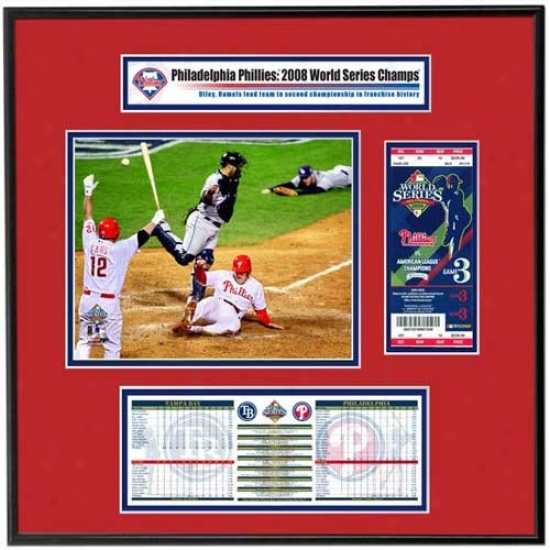 Philadelphia Phillies 2008 World Series Champions Ticket Frame Jr. Game 3 Winning Run
