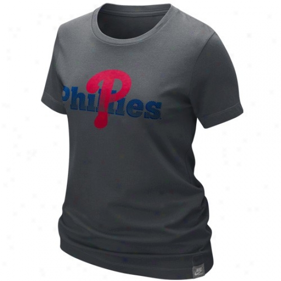 Philadelphia Phillies Apparel: Nike Philadelphia Philies Graphite Garment Washed Organic T-shirt