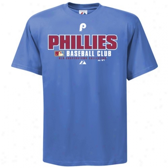 Philadelphia Phillies Attire: Majestic Philadelphia Phillies Light Blue Cooperstown Practice T-shirt