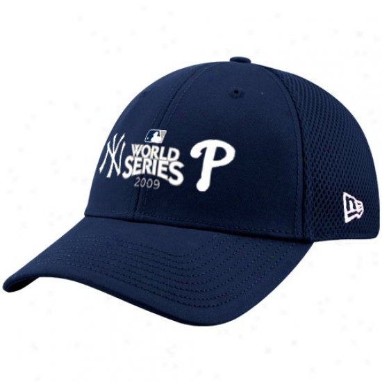 Philadelphia Phillies Gear: Recent Era New Yotk Yankees Vs. Philadelphia Phillies Navy Blue 2009 World Series Dueling Neo Flex Fit Hat