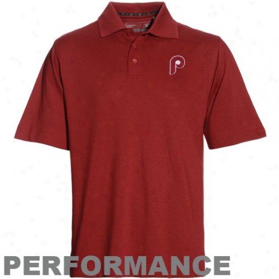 Philadelphia Phillies Golf Shirts : Cutter & Buck Philadelphia Phillies Maroon Championship Drytec Performance Golf Shirts