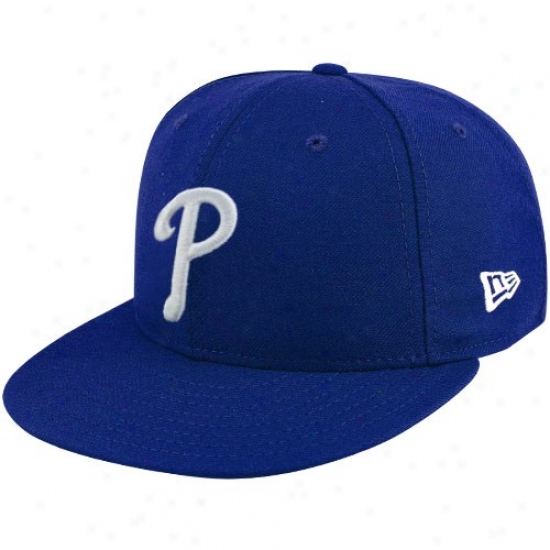 Philadelphia Phillies Hat : New Era Philadelphia Phillies Royzl Blue League Basic Fitted Haf