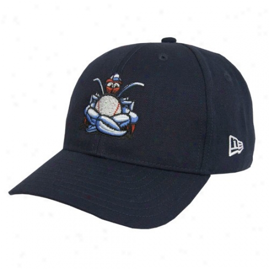 Philadelphia Phillies Hats : New Era Lakewood Blueclaws Navy Blue Basic Logo Structured Adjustable Hats