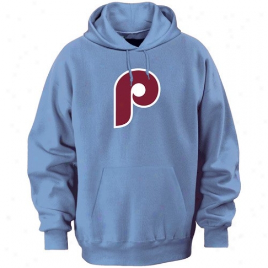 Pjiladelphia Phililes Hoodie : Majestic Philadelphia Phillies Light Blue Cooperstkwn Felt Tek Patch Hoodie