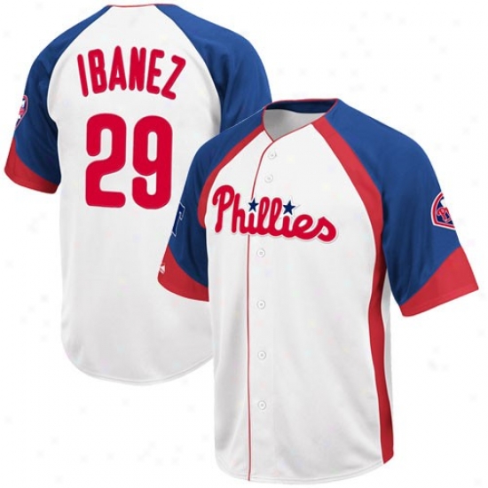 Philadelphia Phillies Jerseys : August Philadelphia Phillies #29 Raul Ibanez White-royal Blue Wheelhouse Player Baseball Jerseys