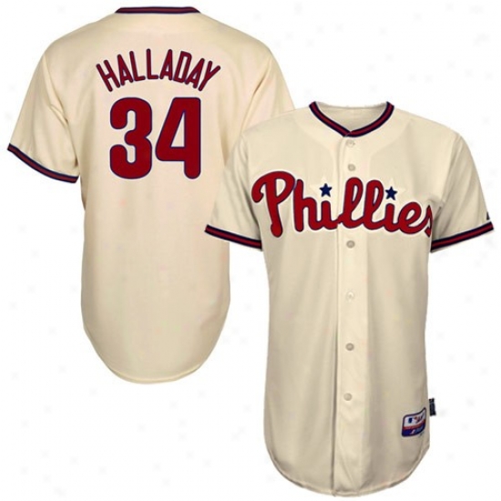 Philadelphia Phillies Jerseys : Majestic Roy Halladay Philadelphia Phillies Replica Baseball Jerseys #34 White