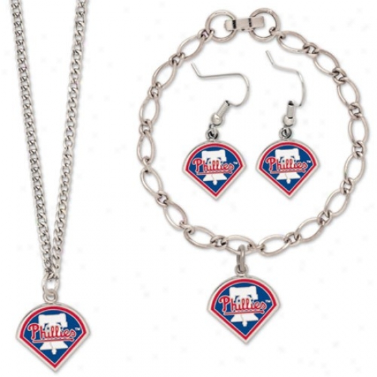 Philadelphia Phhillies Ladies Silver-tone Jewelry Gift Predetermined