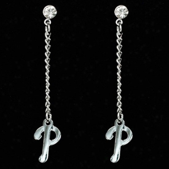 Philadelphia Phillies Ladies Sterling Silver Dangle Charm Post Earrings