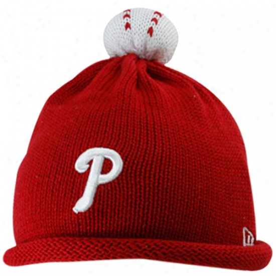 Philadelphia Phillies Mefchandise: New Era Philadelphia Phillies Infant Red T-ball Knit Beanie
