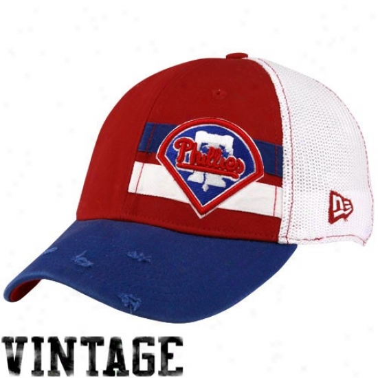 Philadelphia Phillies Merchandise: New Era Philadelphia Phillies White Double Stripe Vintage Flex Fit Hat
