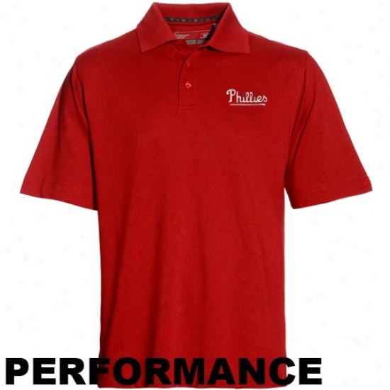 Philadelphiaa Phillies Polos : Cutter & Male  Philadelphia Phillies Red Championship Performance Polos