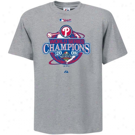 Philadelphia Phillies Shirt : Majestic Philadelphia Phillies 2008 World Series Champions Ash Legacy Of Champs Locker Room Shirt