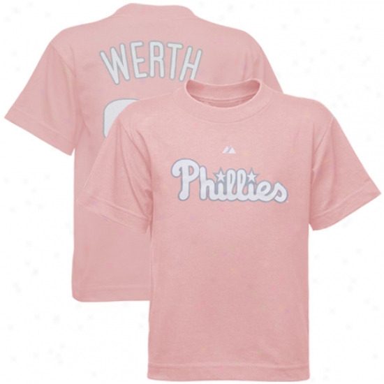 Philadelphia Phillies Shirt : Majesticc Philadelphia Phillies #28 Jayson Werth Youth Girls Minnow Player Shirt