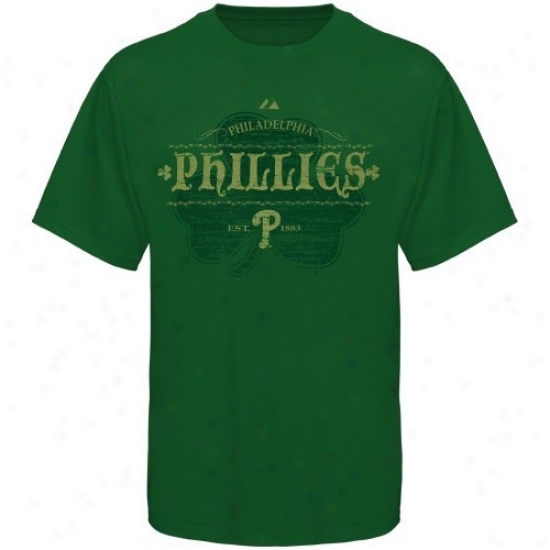 Philadelphia Phillies Shirts : Majestic Philadelphia Phillies Youth Kelly Green Irish Base6all Shirts
