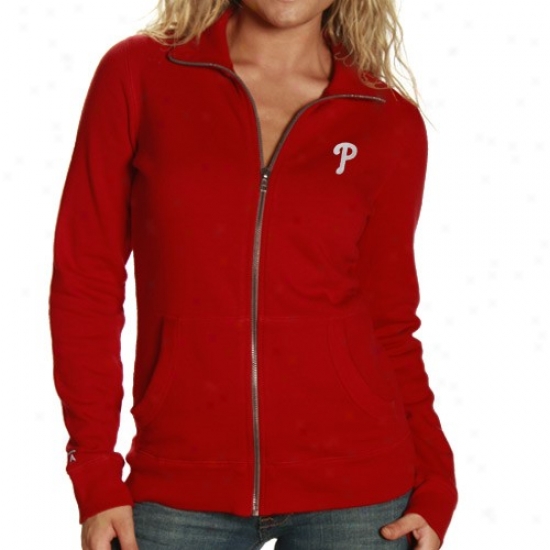 Philadelphia Phillies Sweat Shirt : Antigua Philadelphia Phillies Ladies Red Revolution Full Zip Sweat Shirt