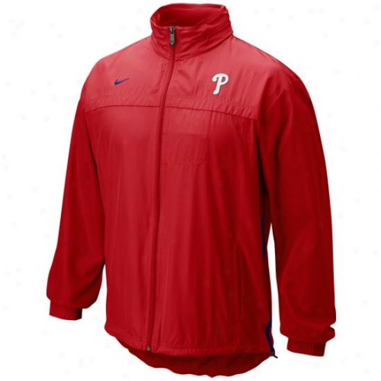 Philadelphia Phillkes Sweatshirts : Nike Philadelphia Phollies Red Mlb Filled Zip Wind Jacket