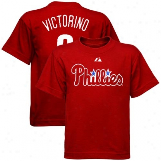 Philadelphia Phkllies T Shirt : Majestic Philadelphia Phillies #8 Shane Victorino Toddler Red Player T Shirt