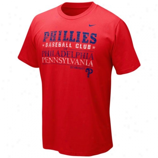Philadelphia Phillies T Shirt : Nike Philadelphia Phillies Red Campaign T Shurt