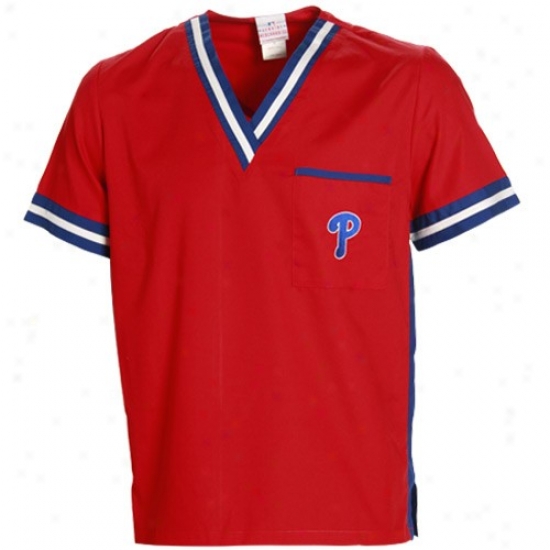 Philadelphia Phillies T-shirt : Philadelphia Phillies Red Scrub Top