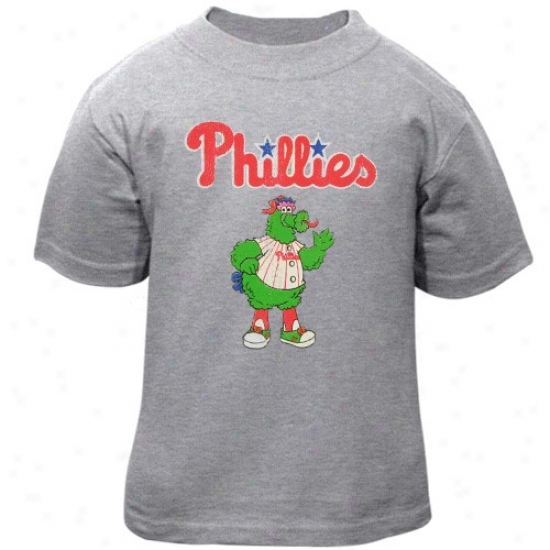 Philadelphia Phillies T Shirt : Philadelphia Phillies Toddler Ash Distressed Mascit T Shirt