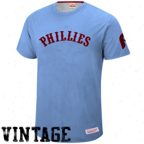 Philadelphia Phillies Tee : Mitchell & Ness Philadelphia Phillies Light Blue 1940 Throwback Vintage Tee