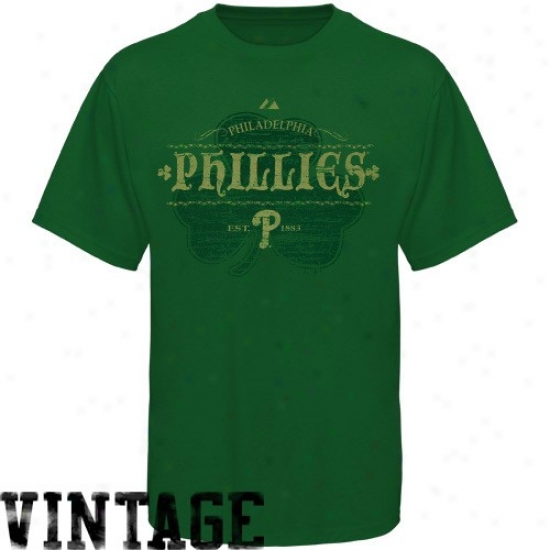Philqdelphia Phillies Tshirt : Majestic Philadelphia Phillies Kelly Green Irish Baseball Tshirt