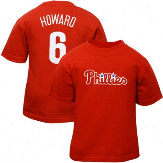 Philadelphia Phillies Tshirts : Splendid Philadelphia Phillies #6 Ryan Howard Todxler Red Player Tshirts