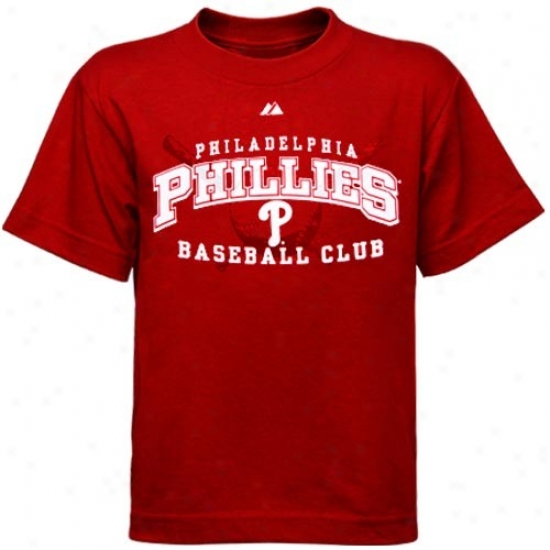 Philadelphia Phillies Tshirts : Majestic Philadelphia Phillies Youth Red Monster Play Tshirts