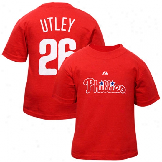 Philadelphia Philljes Tshirts : Majestic Philadelphia Phillies #26 Chase Utley Infant Red Player Tshirts