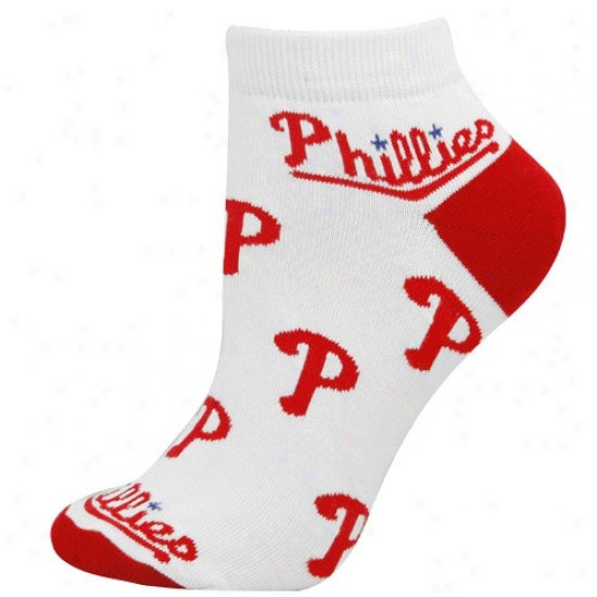 Philadelphia Phillies White Ladies 9-11 Team Logo Ankle Socks