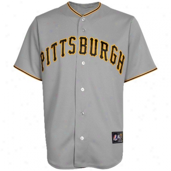 Pittsburgh Pirates Jersey : Majestic Pittxburgh Pirates Gray Replica Baseball Jersey