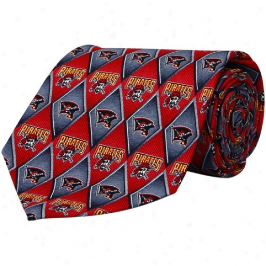 Pittsburgh Pirates Red-gray Diamond Tie