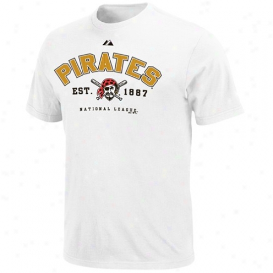 Pittsburgh Pirates T--shirt : Majestic Pittsburgh Pirates White Base Stealer T-shirt